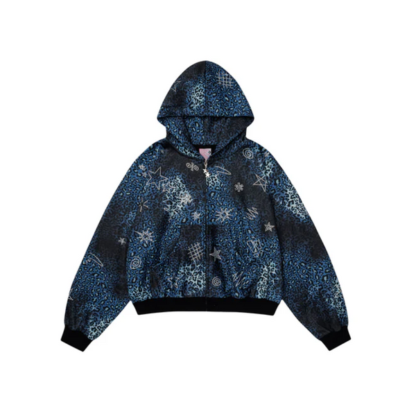 Celestial Rhinestone Zip Hoodie
