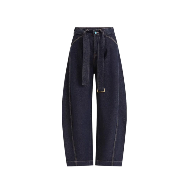 Indigo Workwear Wide Leg Denim with Strap