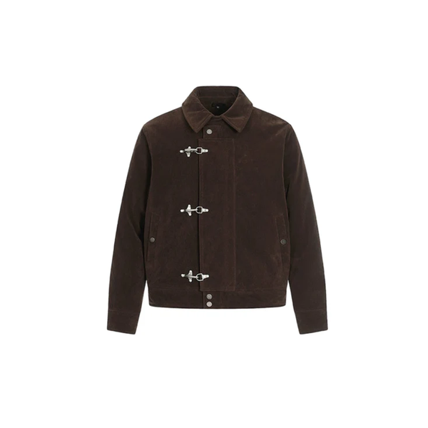 Brown Fireman Clasp Trucker Jacket