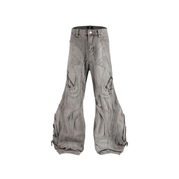 Deconstructed Oversized Flare Denim Jeans