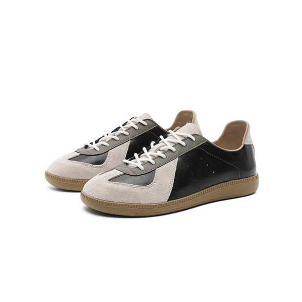 Contrast Panel Lace-Up Retro Trainers