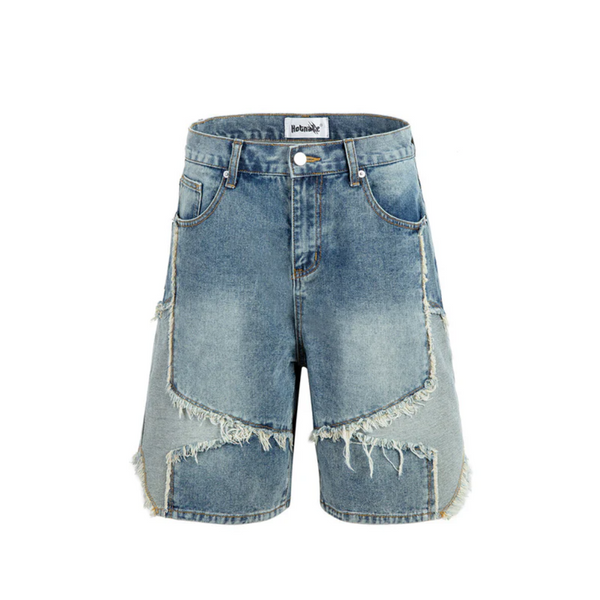 American Star Embroidered Patchwork Shorts