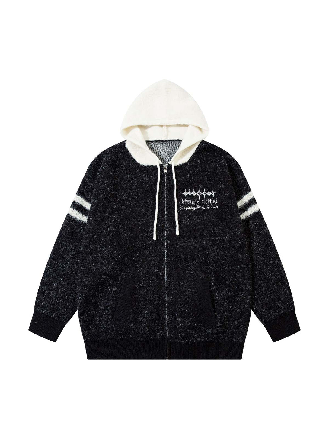 Black Wings hoodie with white accents on a white background