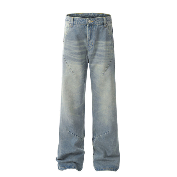 Baggy Washed Jeans - Vintage Loose Fit Denim Pants | Light Blue