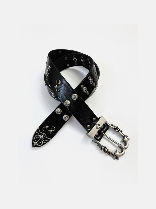 Cross Studded Statement Belt