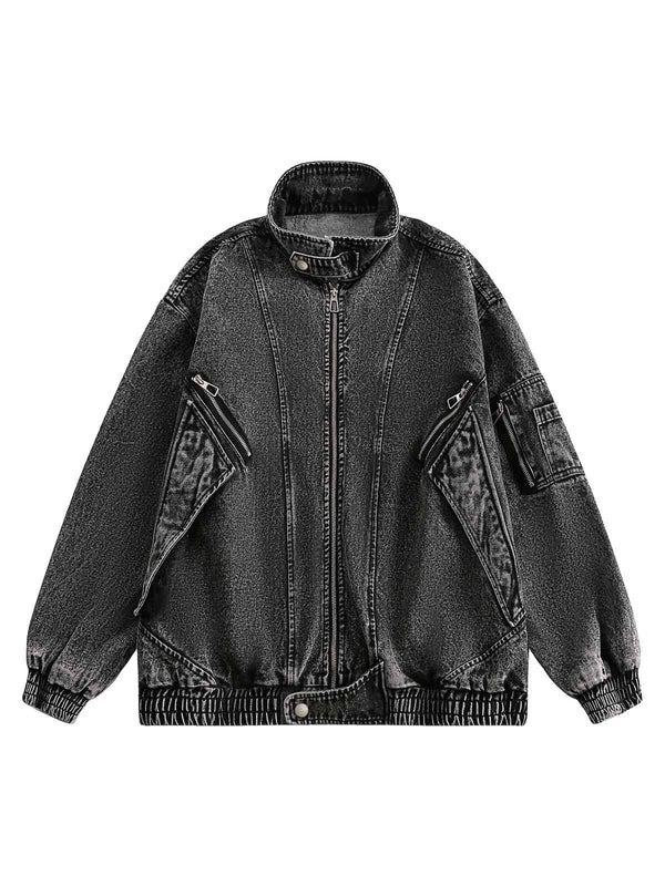 Deconstructed Denim Bomber Jacket