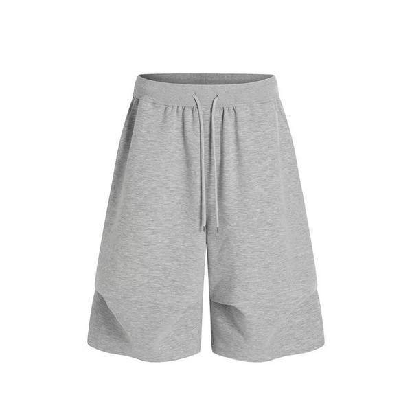 Double Knee Long Pleated Sweatshorts