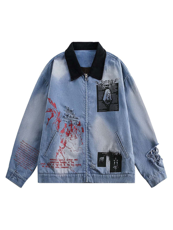 Graffiti Patch Denim Jacket