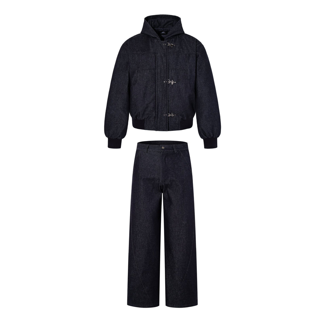 纵骋衣社美式街头复古金属飞机场扣原牛外套潮牌男女同款工装外套