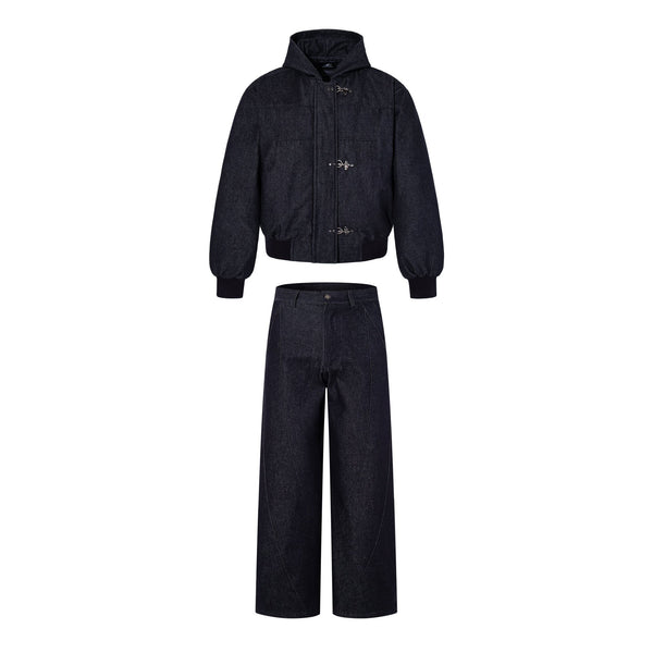 纵骋衣社美式街头复古金属飞机场扣原牛外套潮牌男女同款工装外套