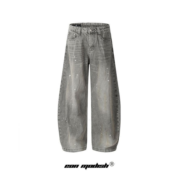 2025春季新款美式街头复古重工宽送洗水束脚牛仔裤男女同款裤