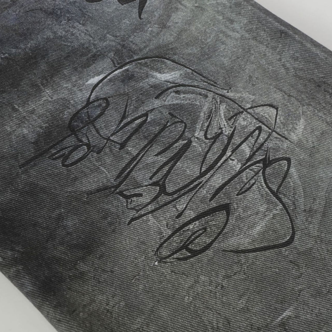 Eon Modish 25秋季New美式街潮百搭洗水印花做旧牛仔长裤