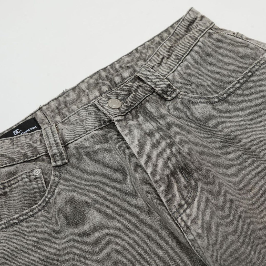 2025春季新款美式街头复古重工宽送洗水束脚牛仔裤男女同款裤