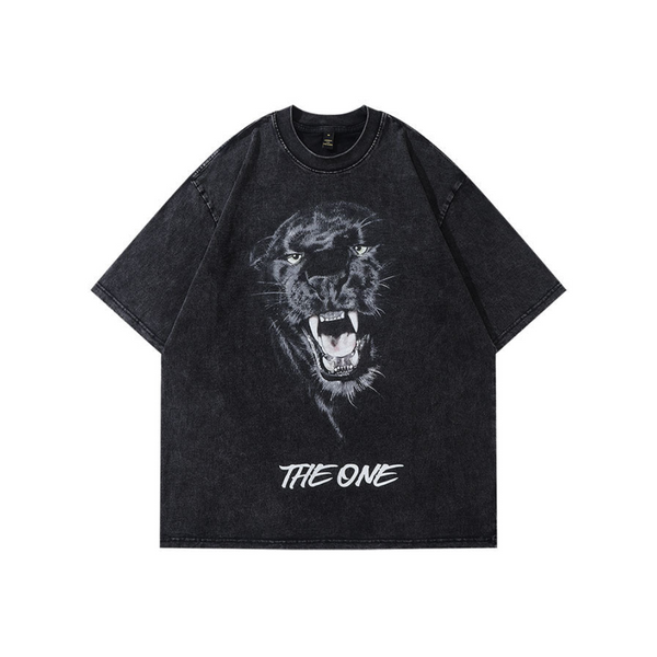 "The One" Panther Graphic T-Shirt - Vintage Wash Cotton Tee