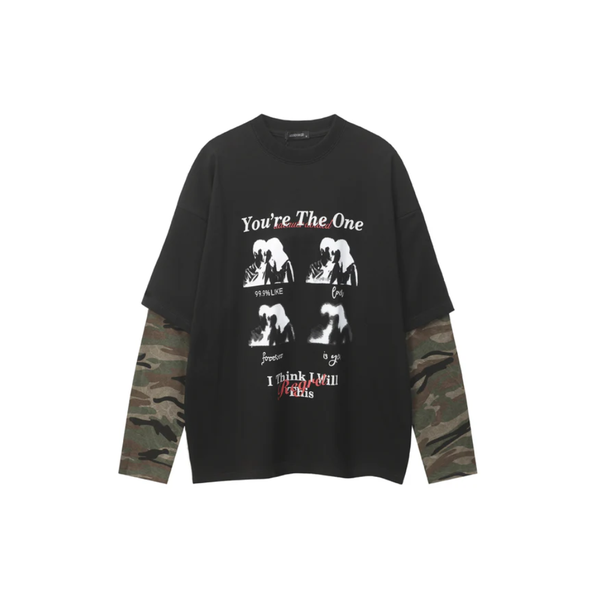 "I Think I Will Regret This" Camo Sleeve Layered Tee